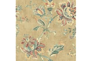 RANRAN Vintage Floral Peel and Stick Wallpaper, Self Adhesive Removable Vinyl Wall Covering, for Bedroom, Living Room, 44 cm 