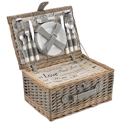 casa.pro] Cesta de pícnic para 4 Personas - Set de pícnic con ...