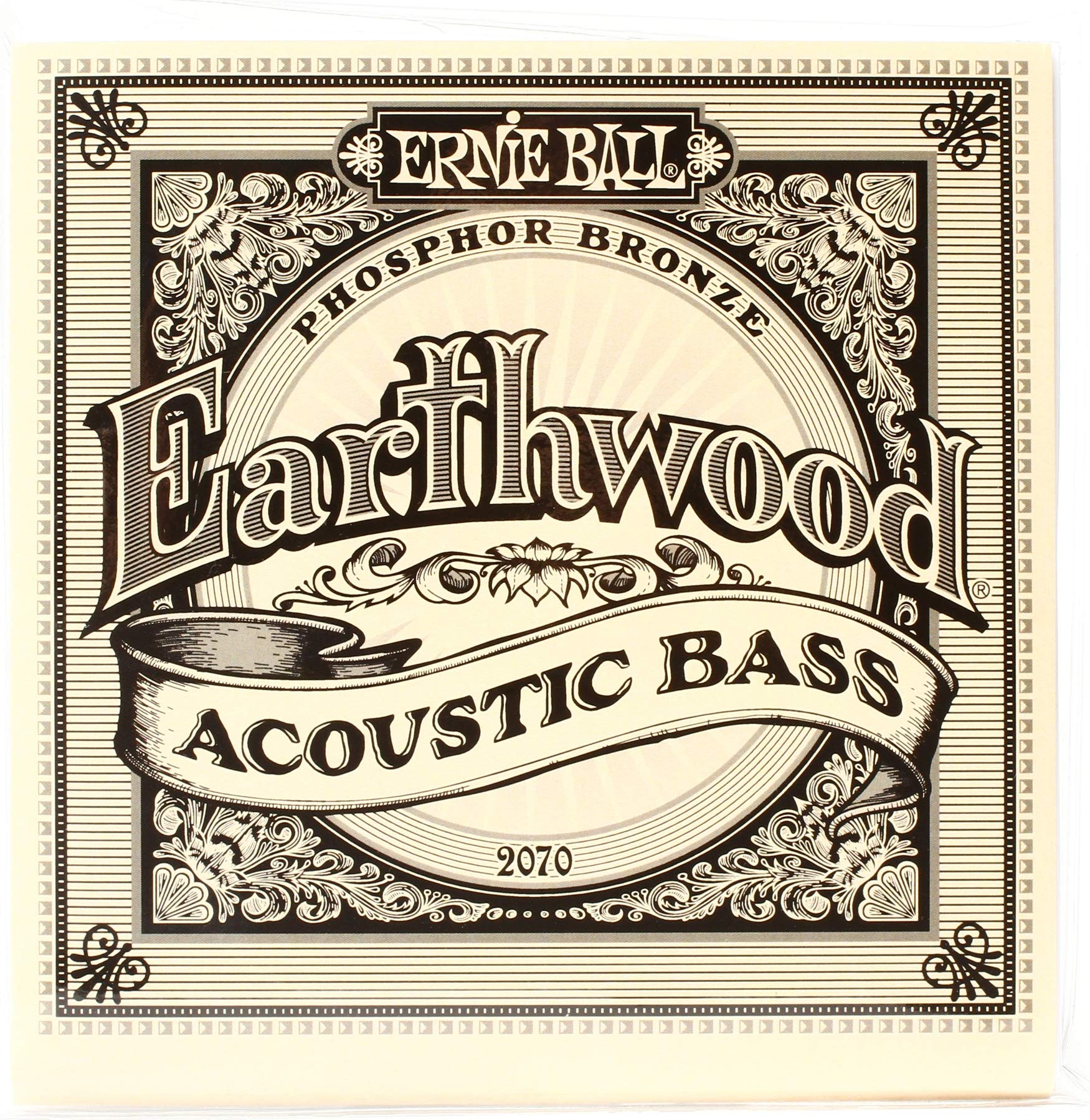 Ernie Ball P02070 Earthwood Phosphor Bronze Acoustic Bass Strings - 45-95 Gauge, Original Version