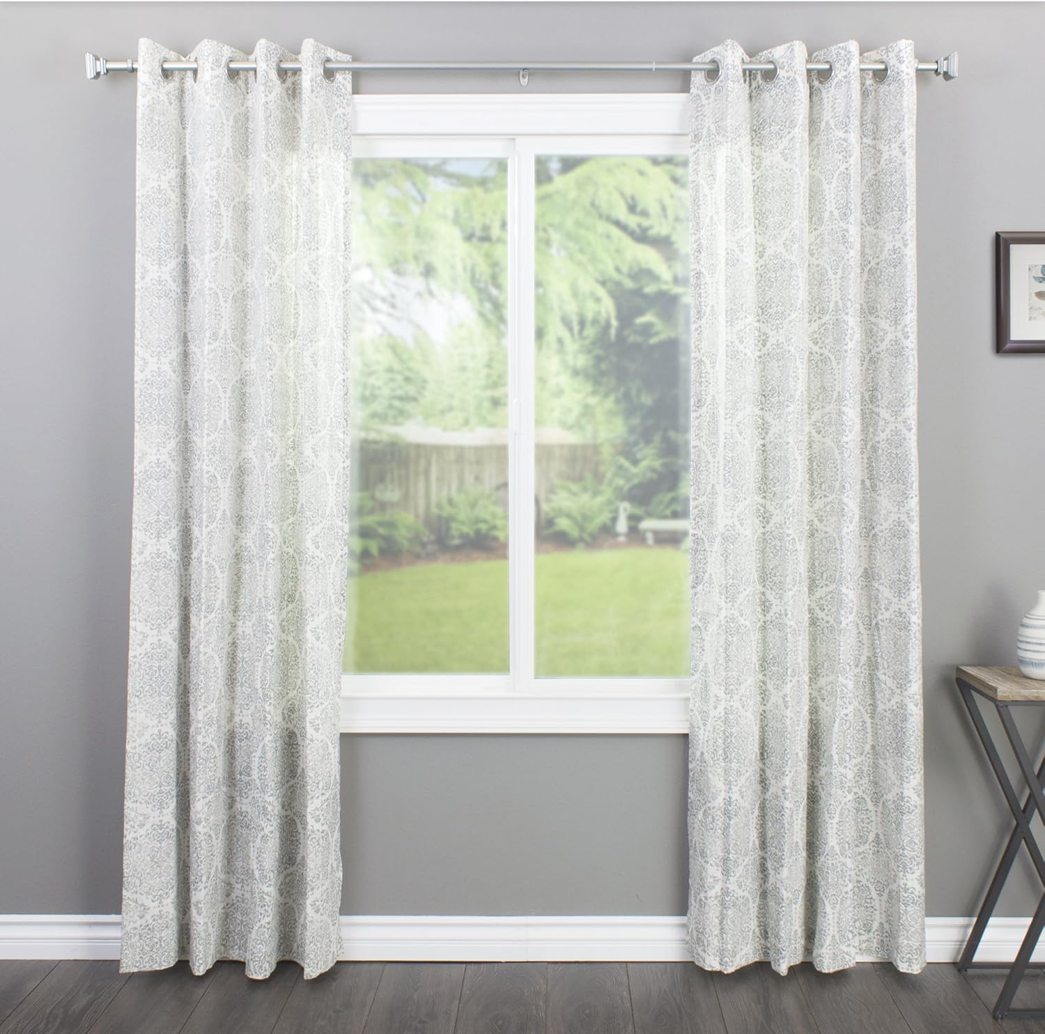 Decopolitan Square Adjustable Curtain Rod Set, 36 to 72-Inch, Nickel: Home & Kitchen