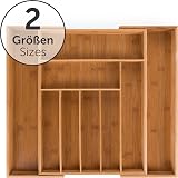 Range-couverts Extensible Pour Tiroir – 4 à 7 Compartiments Ajustables – Dimensions 24x32 à 48x38 Cm, Profondeur 5 Cm – Noir - 8
