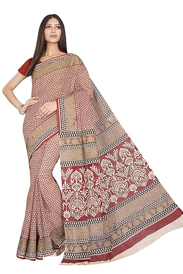 Womens Pure Cotton Printed Saree Without Blouse Piece