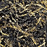 Wowxyz 2 LB Crinkle Cut Paper Shred Black & Gold