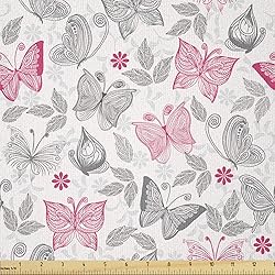 Ambesonne Butterfly Fabric by The Yard, Sketch
