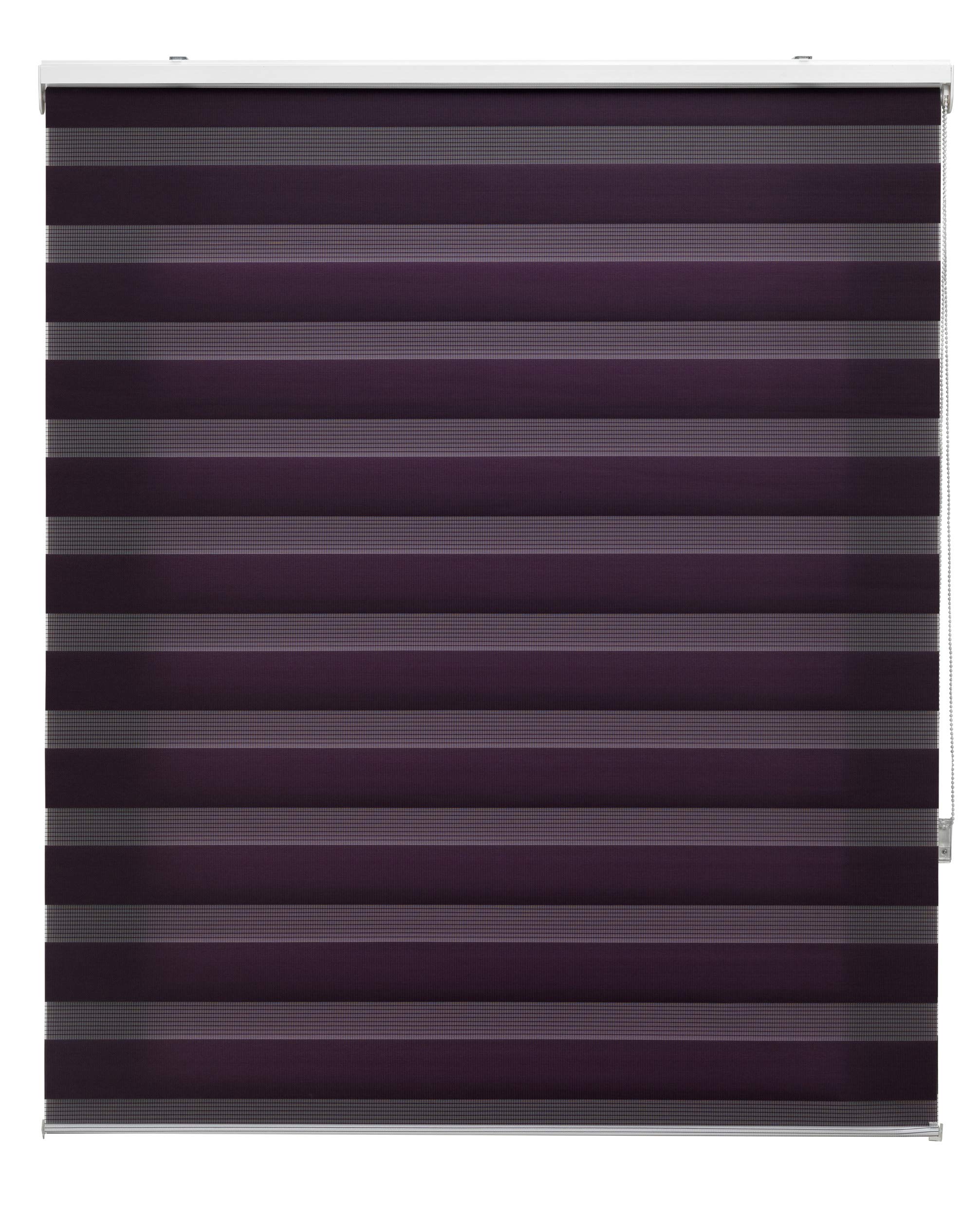 Blindecor | Night and Day Roller Blind to Measure | Double Layer | Purple | 80 x 250 cm (W x H) Fabric Size 77 x 245 cm | Window Blinds