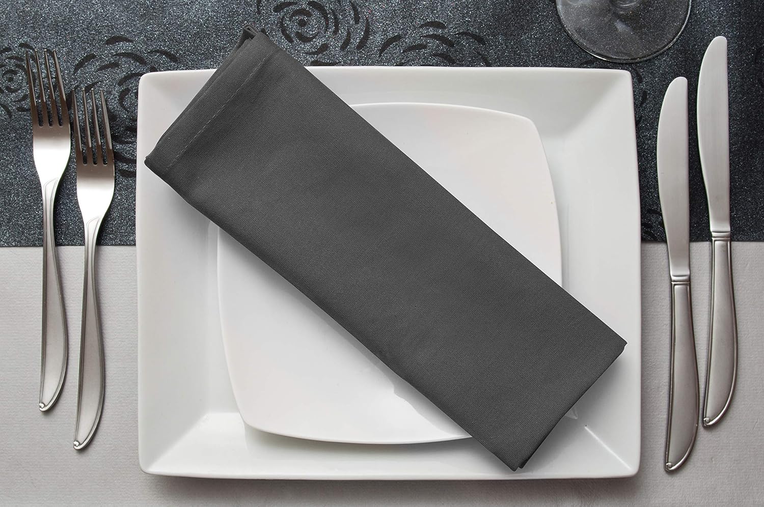 Utopia Kitchen Cloth Napkins 18 by 18 Inches, 12 Pack Steel Grey Dinner Napkins, Poly Cotton Soft Durable Napkins: Home & Kitchen