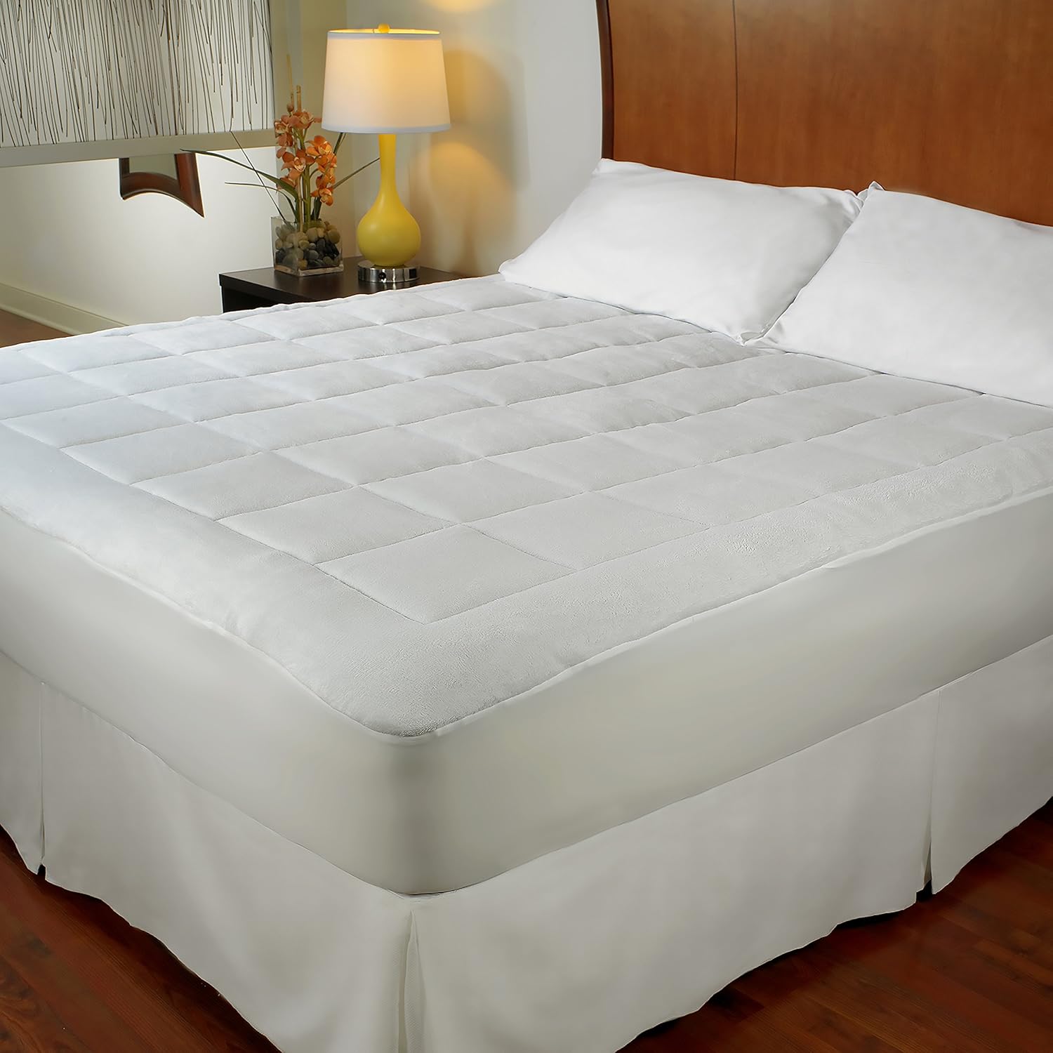 All Season Reversible Mattress Pad Ck,White,Cal King Home