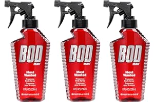 BOD Man Most Wanted, Fragrance Body Spray, 8 Fluid Ounce. Pack of 3.