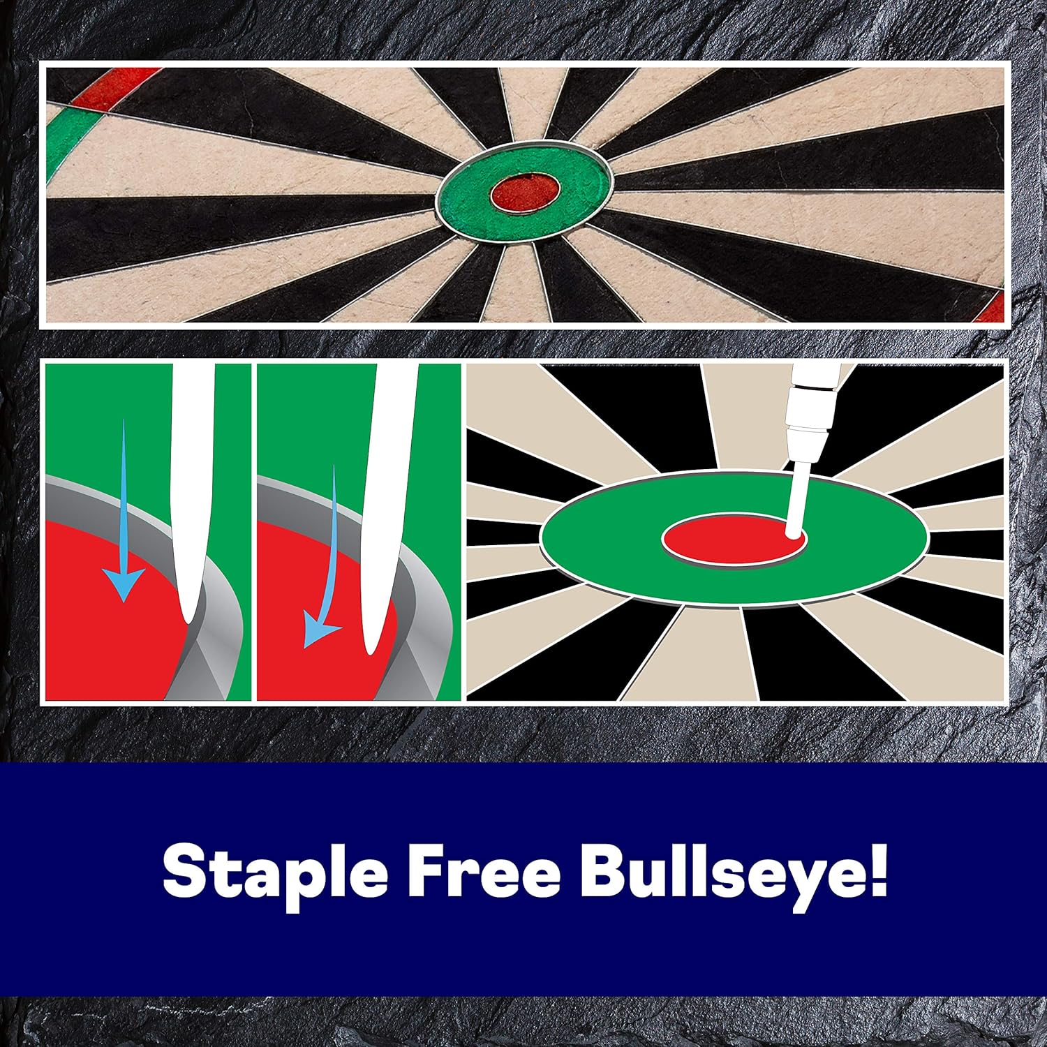 Viper Razorback Official Competition Bristle Steel Tip Dartboard Set with Staple-Free Razor Thin Metal Spider Wire for Increased Scoring, Reduced Bounce Outs; Self-Healing Premium-Grade Sisal Board : Board Games : Sports & Outdoors