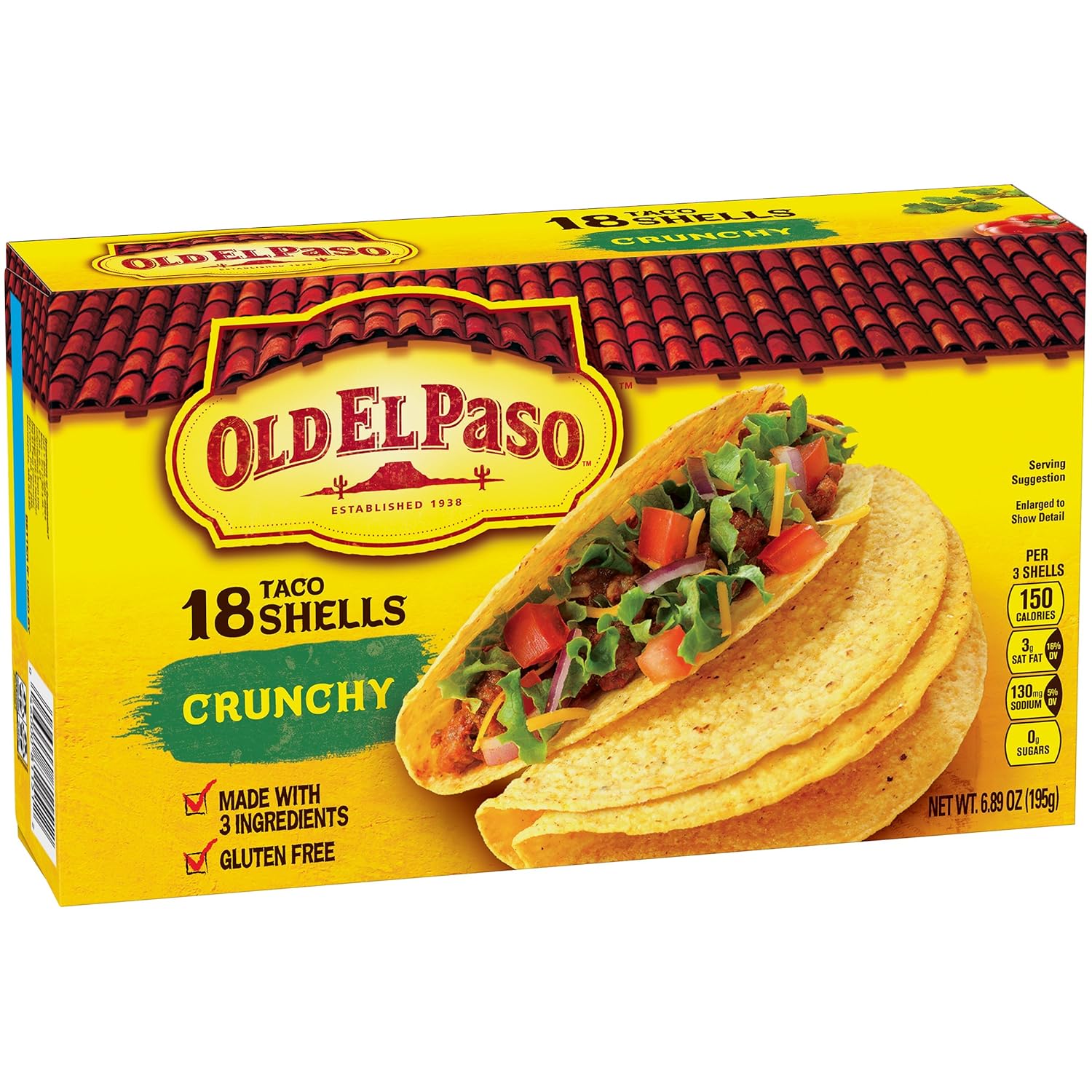 Amazon Com Old El Paso Crunchy Shells Gluten Free 18 Ct 6 89
