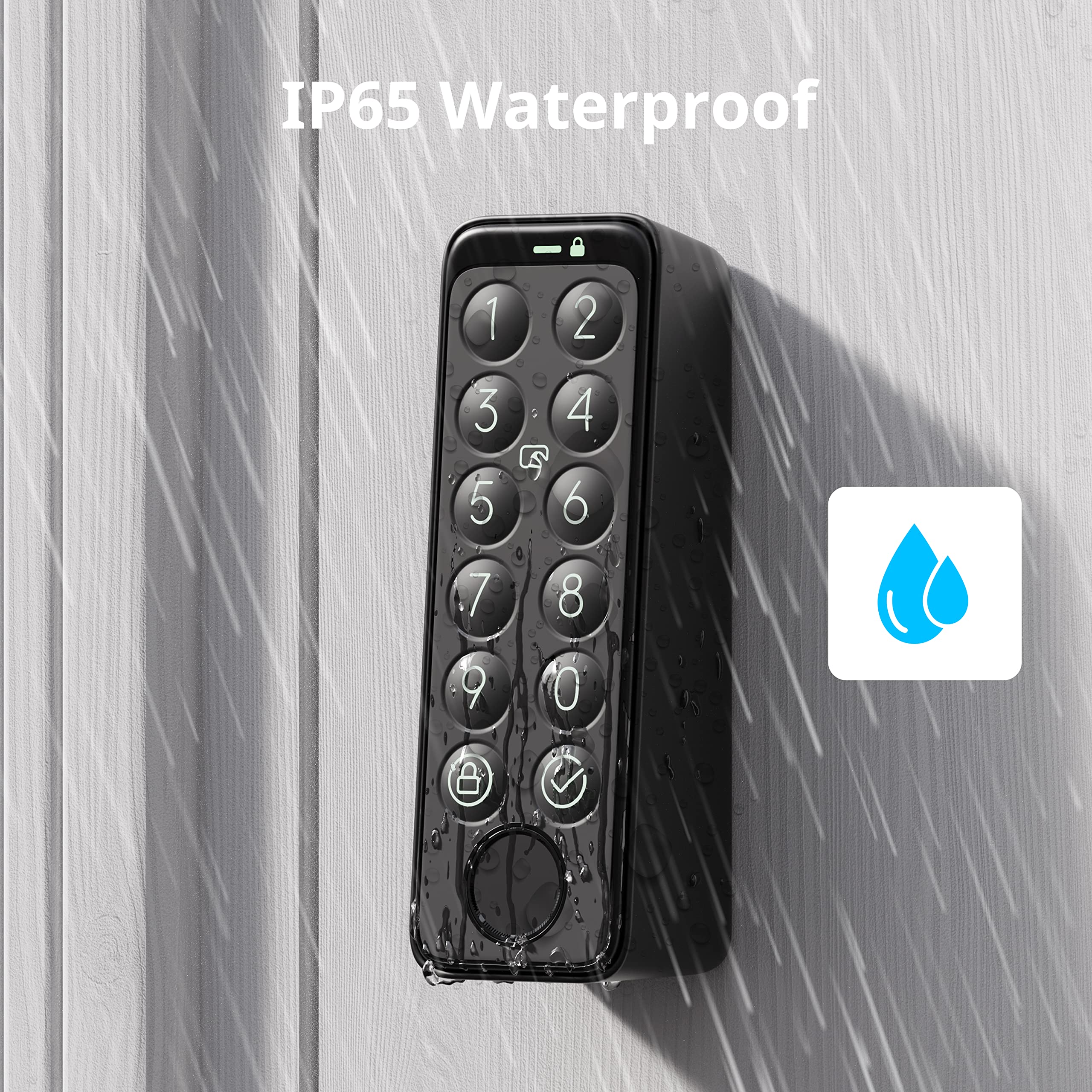 SwitchBot Smart Keypad Touch for SwitchBot Lock, Fingerprint Keyless Home Entry, IP65 Waterproof, Supports Virtual Passwords for Home Security(Only Works for SwicthBot Lock/Lock Pro)