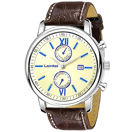 Imported Chronograph Display White Dial Brown Leather Strap Men�s Watch � LMK-0011