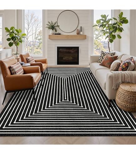 Empire Art Direct Graffiti Tangle I Washable Abstract Art Area Rug