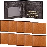 Paterr 12 Pieces Leather Wallet for Men DIY Bifold Wallet Engrave Inspirational Father Day Gift for Christmas Men Husband Son(Khaki)