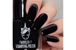 Twinkled T Stamping Polish Opaque in 1 Coat Vibin (Black)