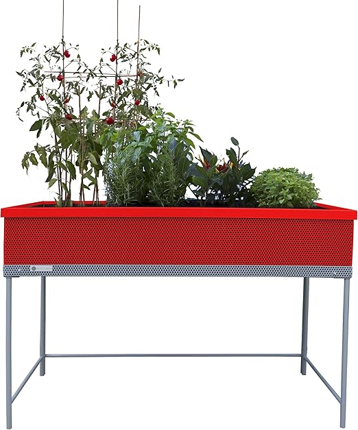 Huerto urbano de metal Green Passion 122x57x80 cm.Color rojo ...