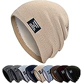 HiRui Winter Beanie Hats for Men Women Knit Fleece Lined Warm Slouchy Skull Cap