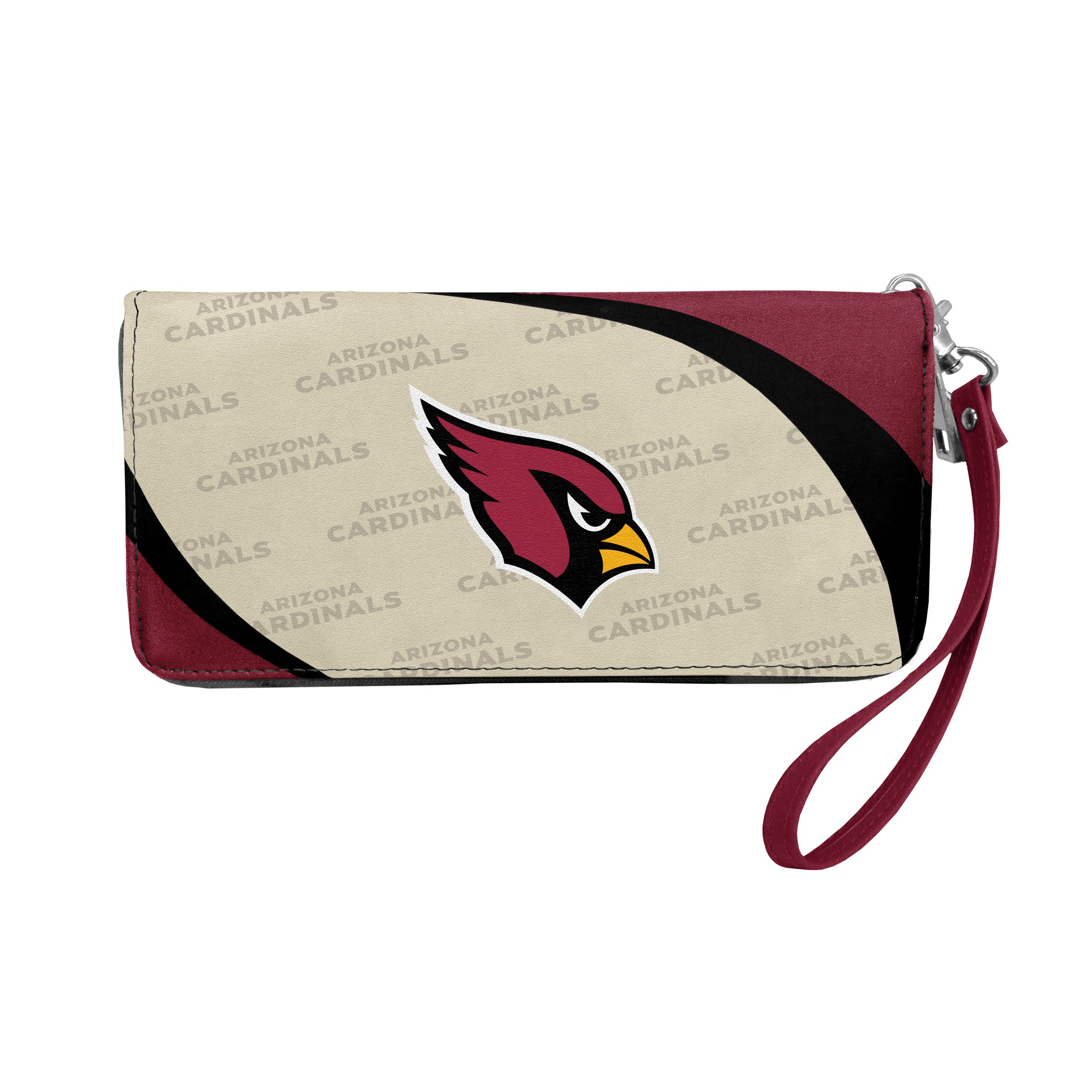 Little Earth Productions Littlearth NFL Arizona Cardinals Curve Zip Organizer Wallet, Team Color, 4” H x 8" W x 1” D, NFL Curve Zip Organizer Wallet