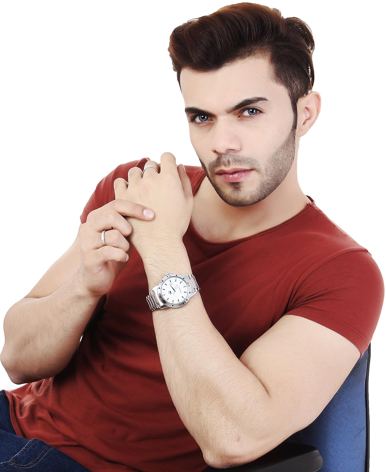 limestone analogue white dial men's & boy's watch - ls2708