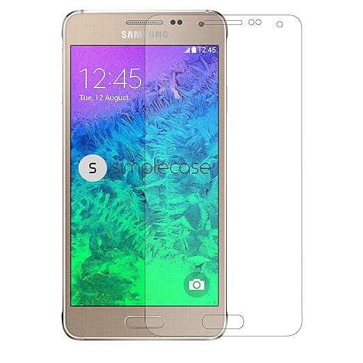 Simplecase Panzerglas passend zu Samsung Galaxy Alpha  , Premium Displayschutz , Schutz durch Extra Härtegrad 9H , Case Frien