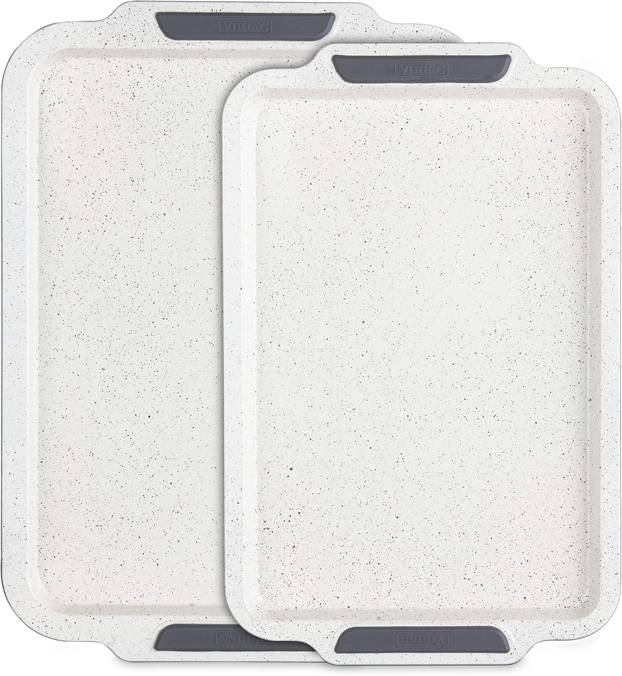 Viking Culinary Ceramic Coated Nonstick Bakeware Set, 15 Inch and 17 Inch, Cookies & Cream