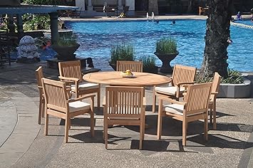 Amazon Com Wholesaleteakfurniture Grade A Teak Wood 8 Seater 9