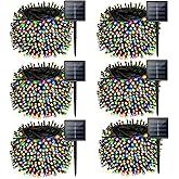 6 Pack Solar Chrismas Lights Outdoor, 285 FT Total 720 LED Solar String Lights for Outside with 8 Modes & Memory Function, Waterproof Twinkle Light for Xmas Tree Yard Party Decorations (Multicolor)