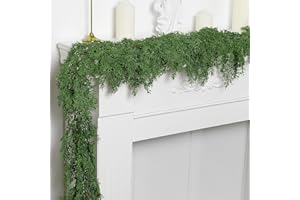 PURPLE STAR 1N 6 Ft Christmas Norfolk Pine Garland, Dense Pines Realistic Touch Garland Ornaments, Greenery Artificial Pine Cypress Garlands for Christmas Holiday Mantle Fireplace Table Home Decor
