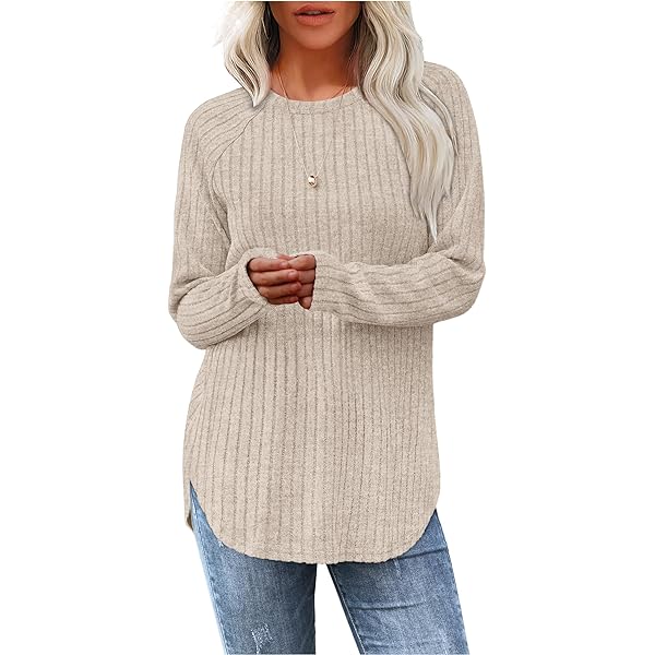 XIEERDUO Womens Tops Long Sleeve Fall Fashion 2025 Casual Loose Fit Basic Pullover Shirts To Wear With Leggings White Size S