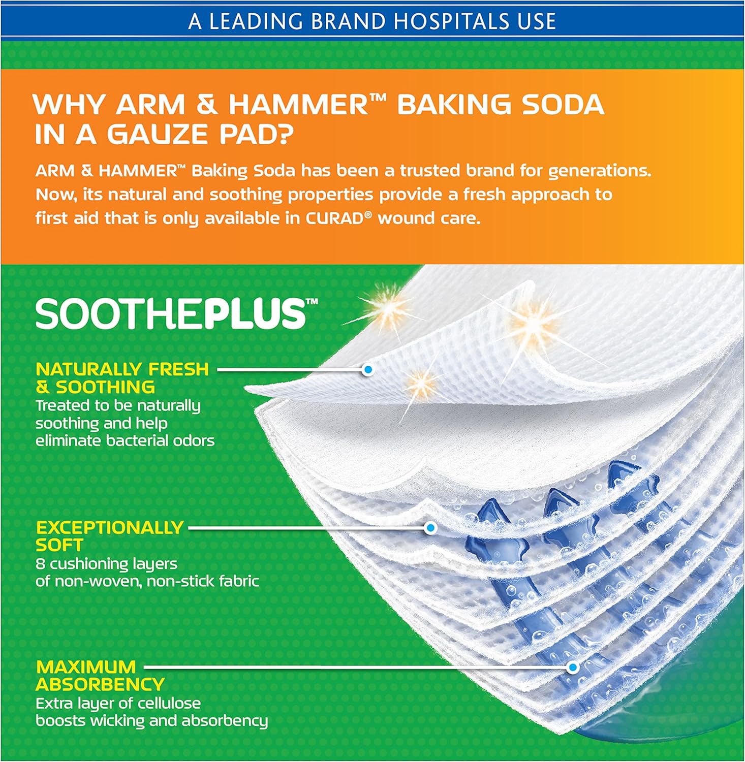 Curad SoothePlus Medium Non-Stick Pads: Health & Personal Care
