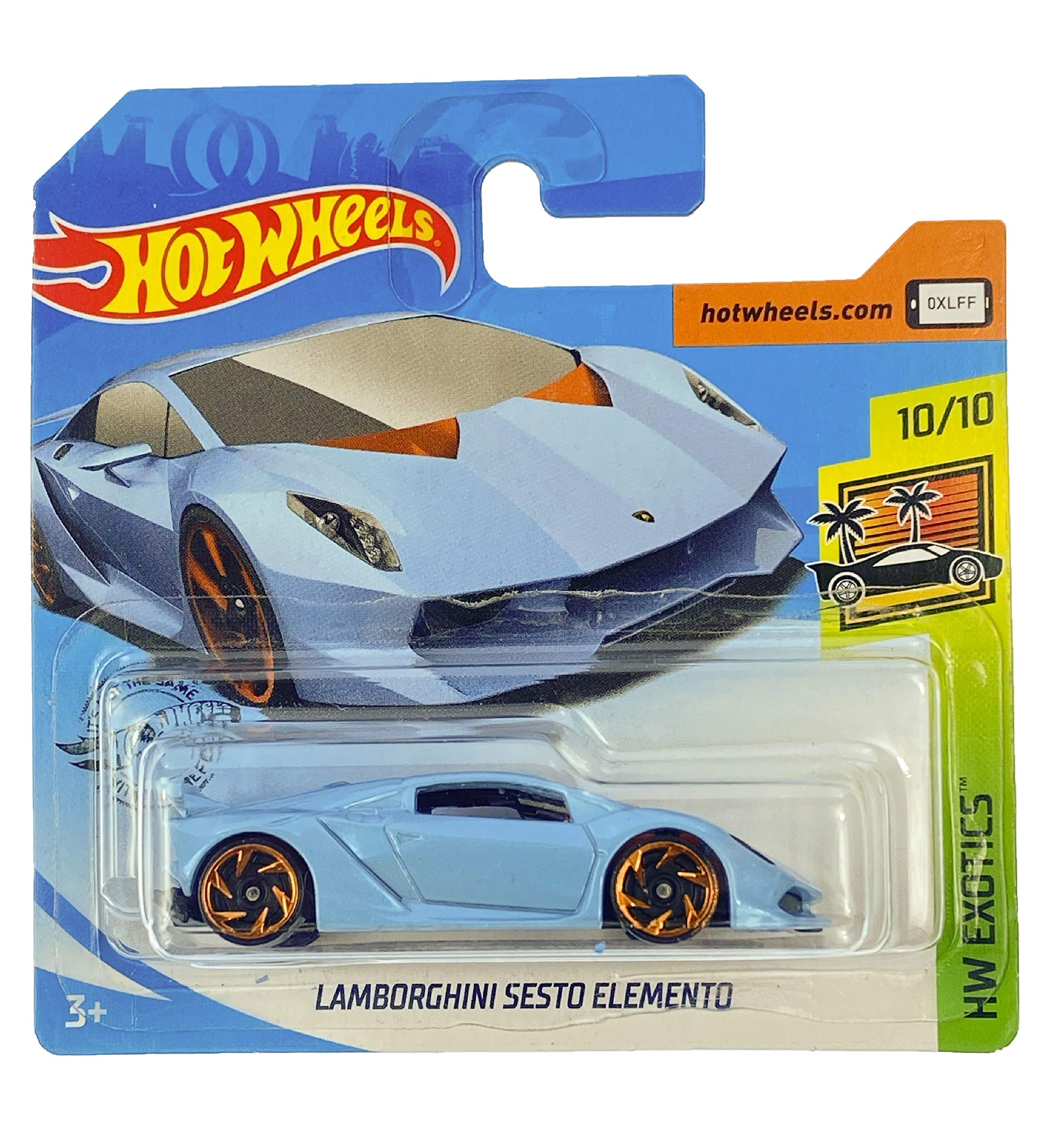 Hot-Wheels Lamborghini Sesto Elemento (Light Blue) 10/10 HW Exotics 2020 - 164/250 (Short Card) GHC35
