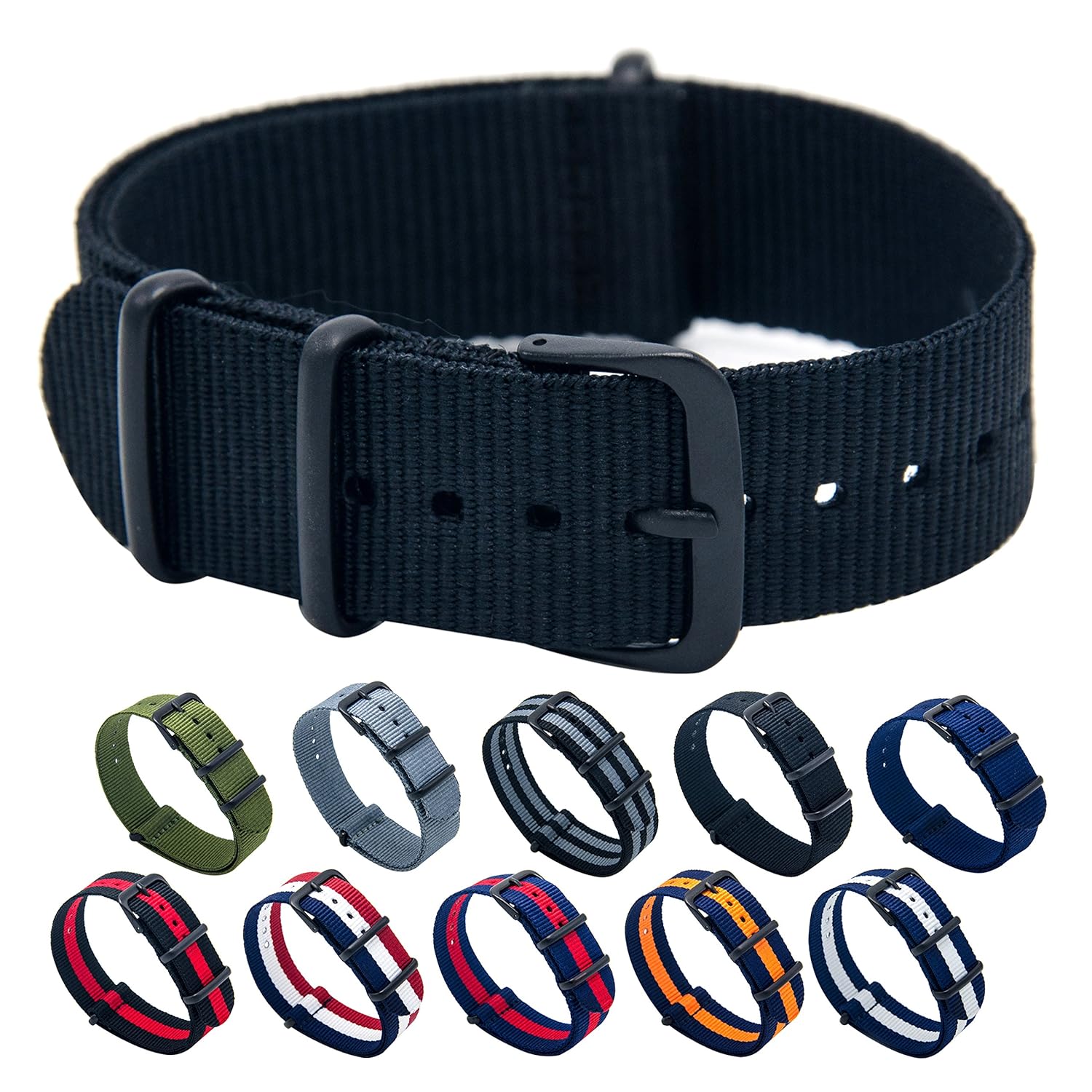 22 Mm Mm Nato時計バンド18 Mm B0757hrf7w 22mm ブラック Nylon時計ベルトwithステンレススチールバックル Ballistic Premium 時計バンド Www Canlanyhl Com