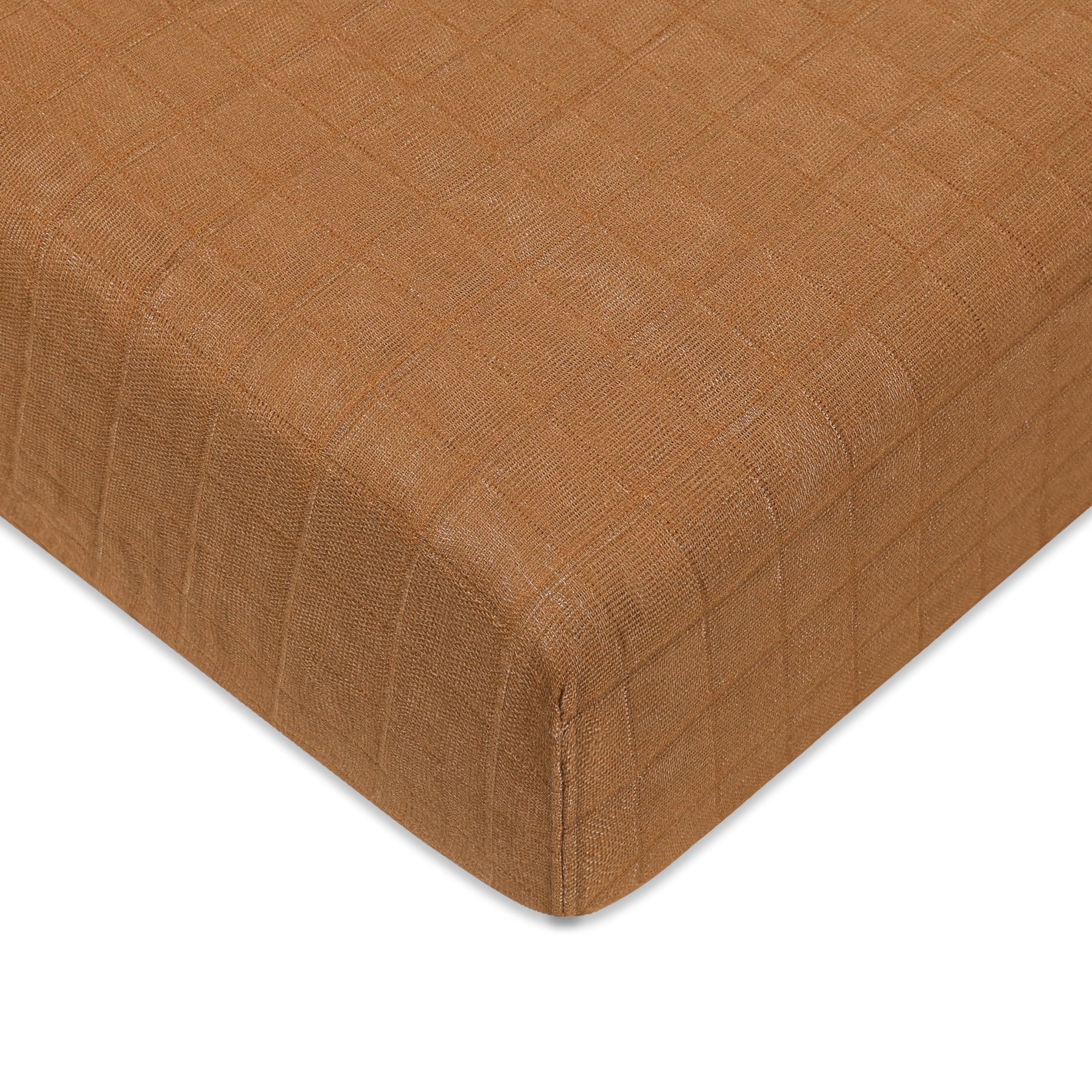 Photo 1 of Babyletto 100% Organic Cotton Crib Sheet, GOTS-Certified, Fitted 360°, Ultra-Soft and Breathable Muslin - Burnt Sienna