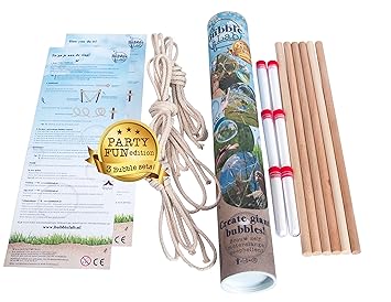 Bubblelab Riesenseifenblasen Party Fun'' - 15 Liter DIY super Seifenblasenflüssigkeit - und 3 Seifenblasen stabs