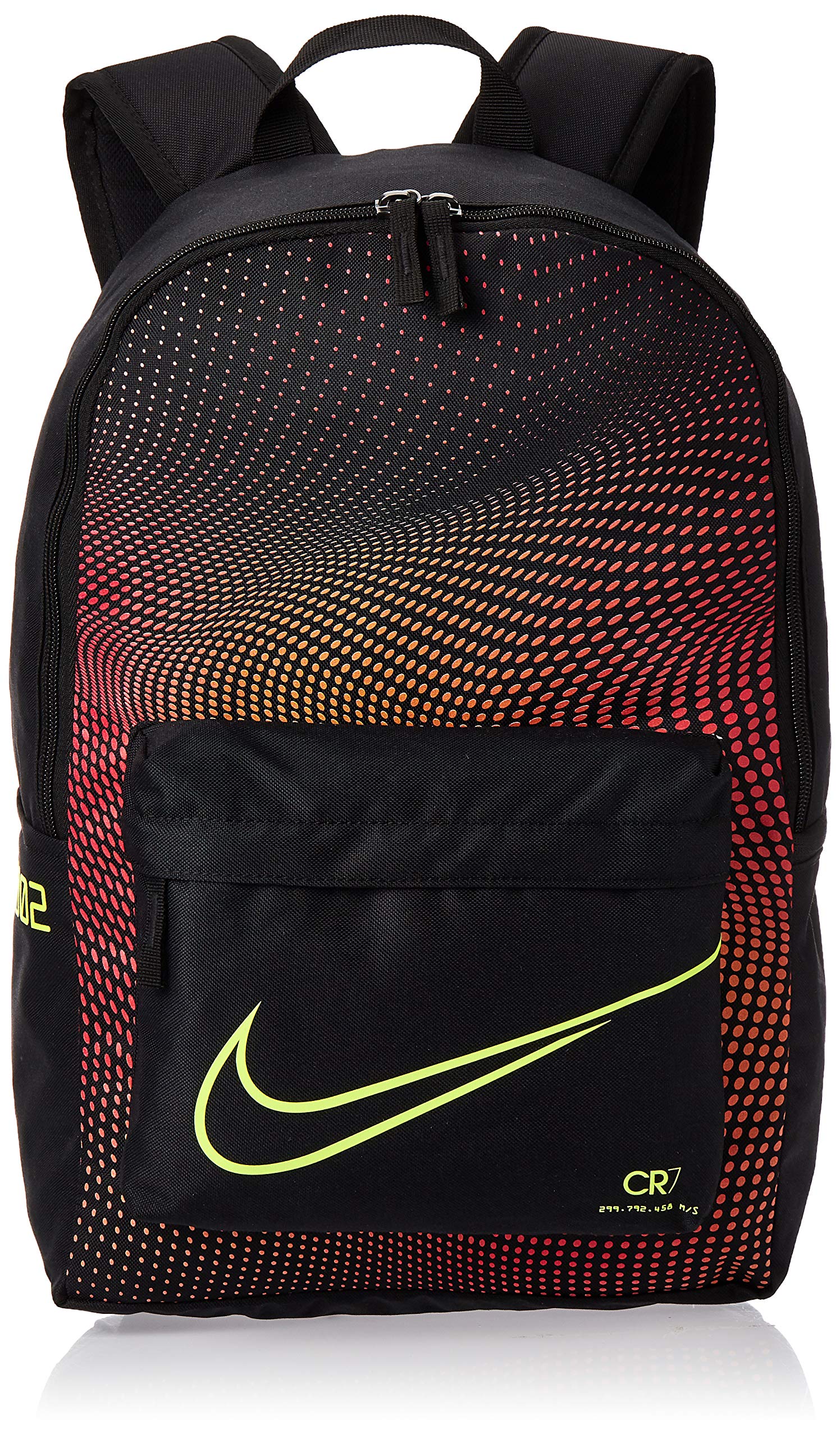 NIKE Y Nk M Series Bkpk Sports Backpack - Black/Total Orange/(Lemon Venom), MISC