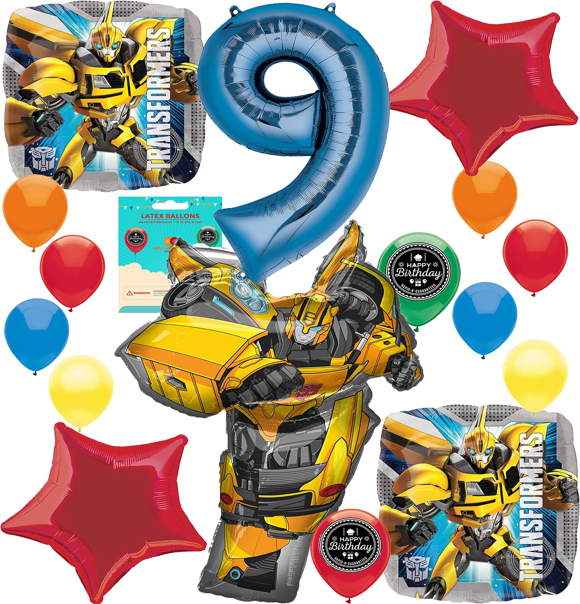 Bumble Bee Party Supplies (Choose Your Own Age) Birthday Balloon Decoration Bundle for (9th Birthday)