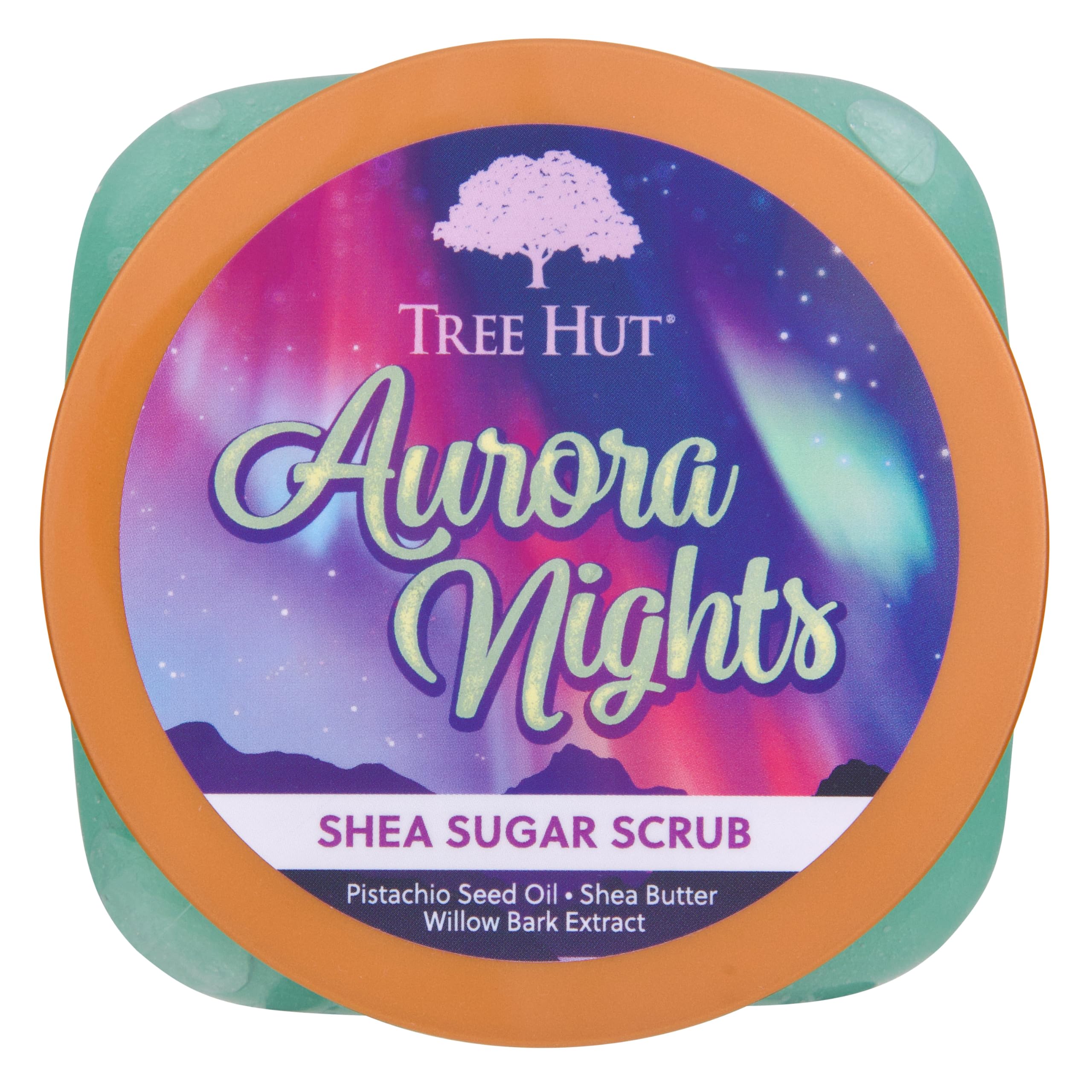 Tree Hut Aurora Nights Shea Sugar Scrub, Exfoliating, Hydrating & Moisturizing Body Scrub with Shea Butter & Nourishing Essential Oils, Smooth & Soften Skin, 18 oz