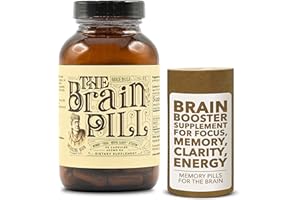 MEDICINE MAN PLANT CO The Brain Pill 90 Capsules – Organic Brain Booster Supplement - Memory Pills for Brain w/ Ginkgo Biloba Capsules, Lion’s Mane & Sage - Brain Booster Supplement for Focus, Memory, Clarity, Energy
