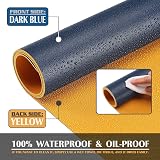 K KNODEL Large Desk Pad 80x40cm Dark Blue PVC Leather Dual Sided view 3