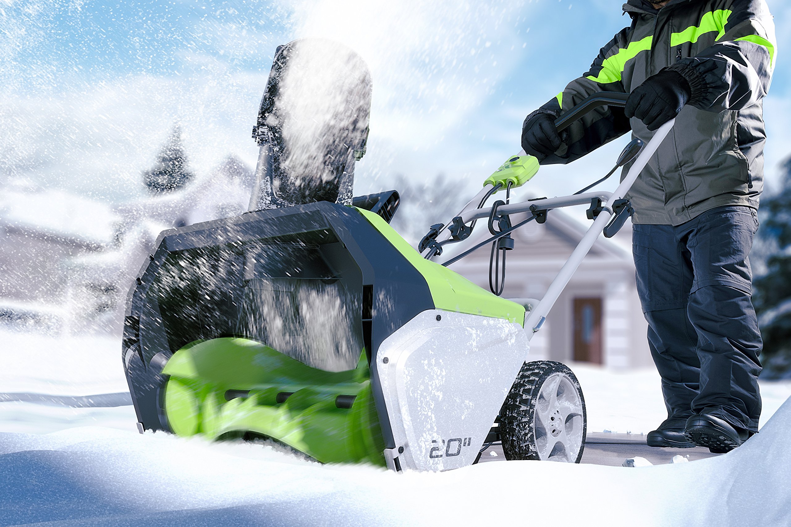 GreenWorks Amp Corded Snow Thrower with Light Kit - Image 5