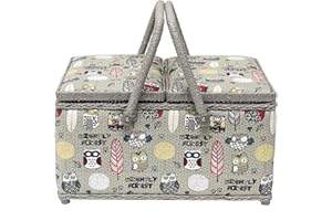 Korbond Creations Extra Large Sewing Basket Regal Rose, Pink Floral