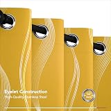 Deconovo Room Darkening Curtains Eyelet Silver Wave Foil 52x84 Mellow Yellow view 4