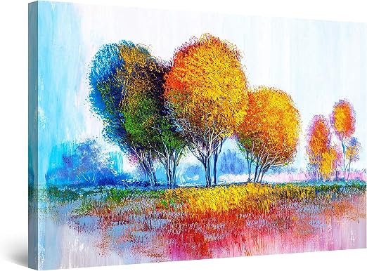 Amazon Com Startonight Canvas Wall Art Abstract Rainbow Trees Painting Golden Pink Blue Framed 32 X 48 Posters Prints Abstract art rainbow circles swirl colorful pattern music grunge background. startonight canvas wall art abstract