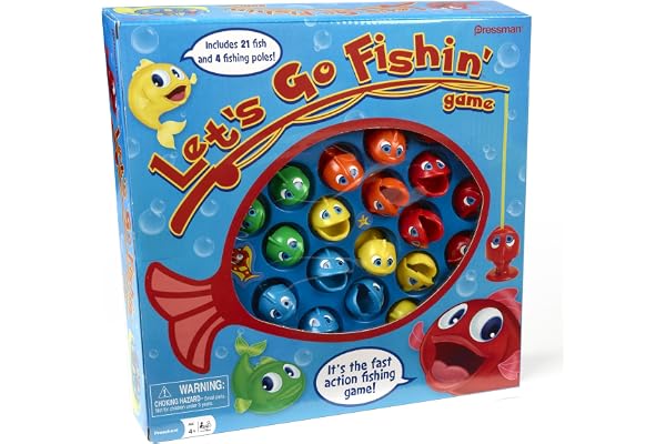 Let's Go Fishin' Game by Pressman - The Original Fast-Action Fishing Game!, 1-4 players