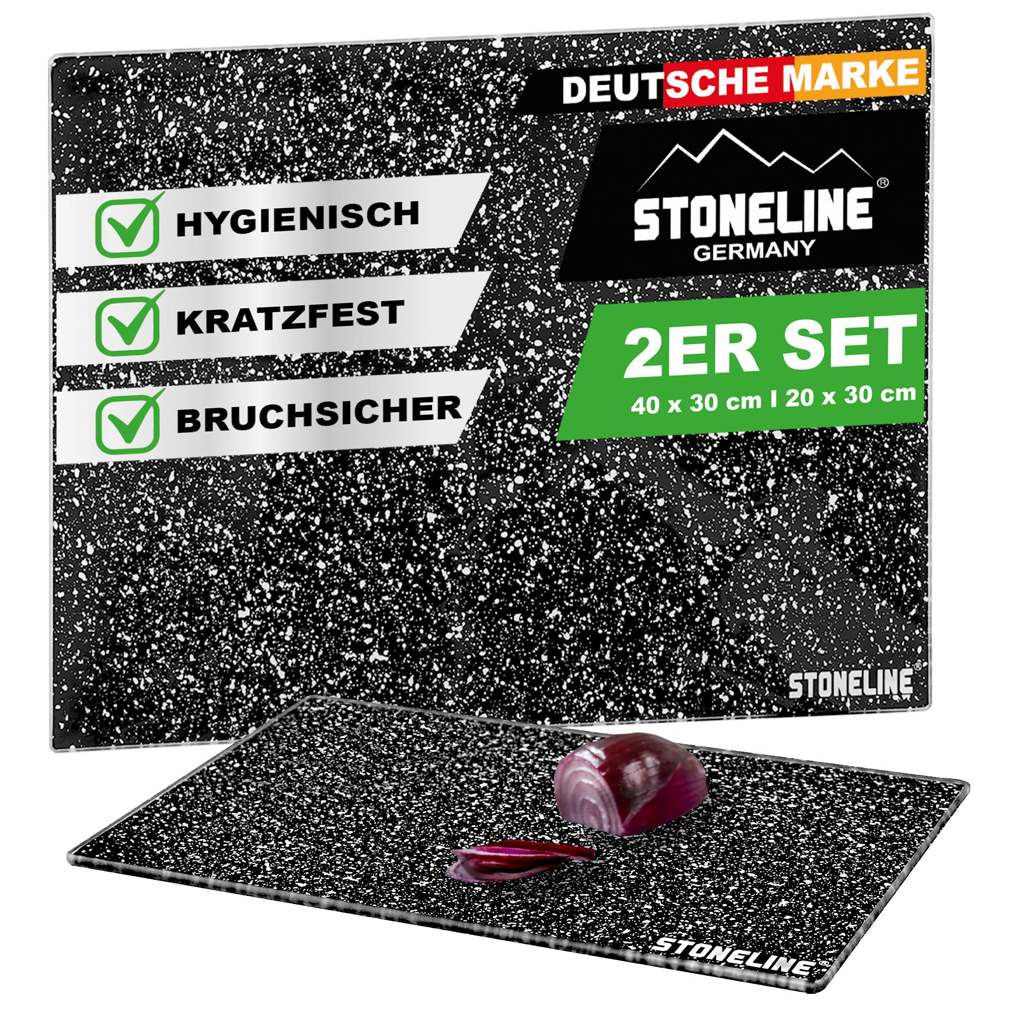 STONELINE 10339 Glaschneidebrett, 2–Piece Set consists of A small and large board, 30 x 40/20 x 30 CM