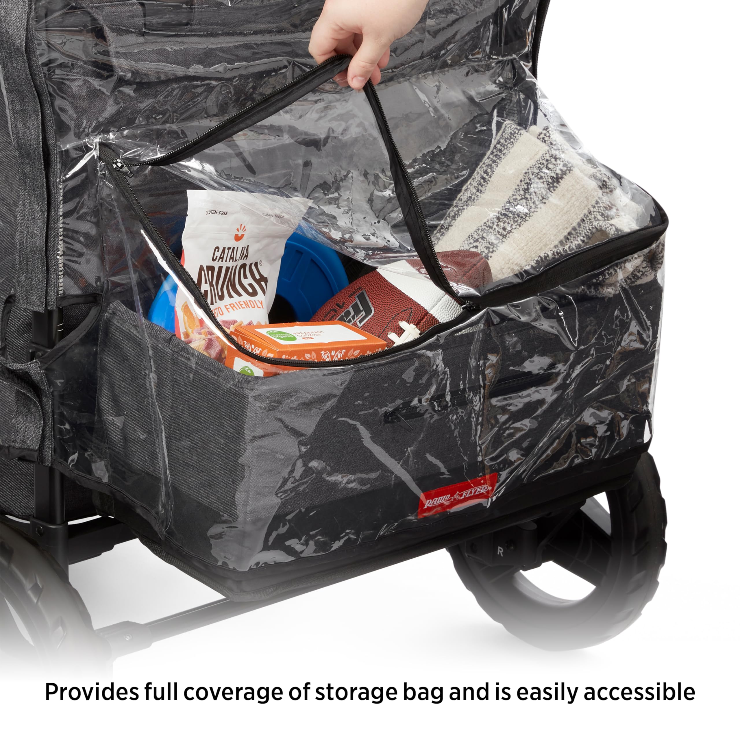 Rain Cover for Baby Stroller Wagon, Baby Travel Gear Bag, Wagon Stroller Summer Essentials, Newborn Essentials, Radio Flyer Rain Cover with Bag for Voya Stroller Wagons