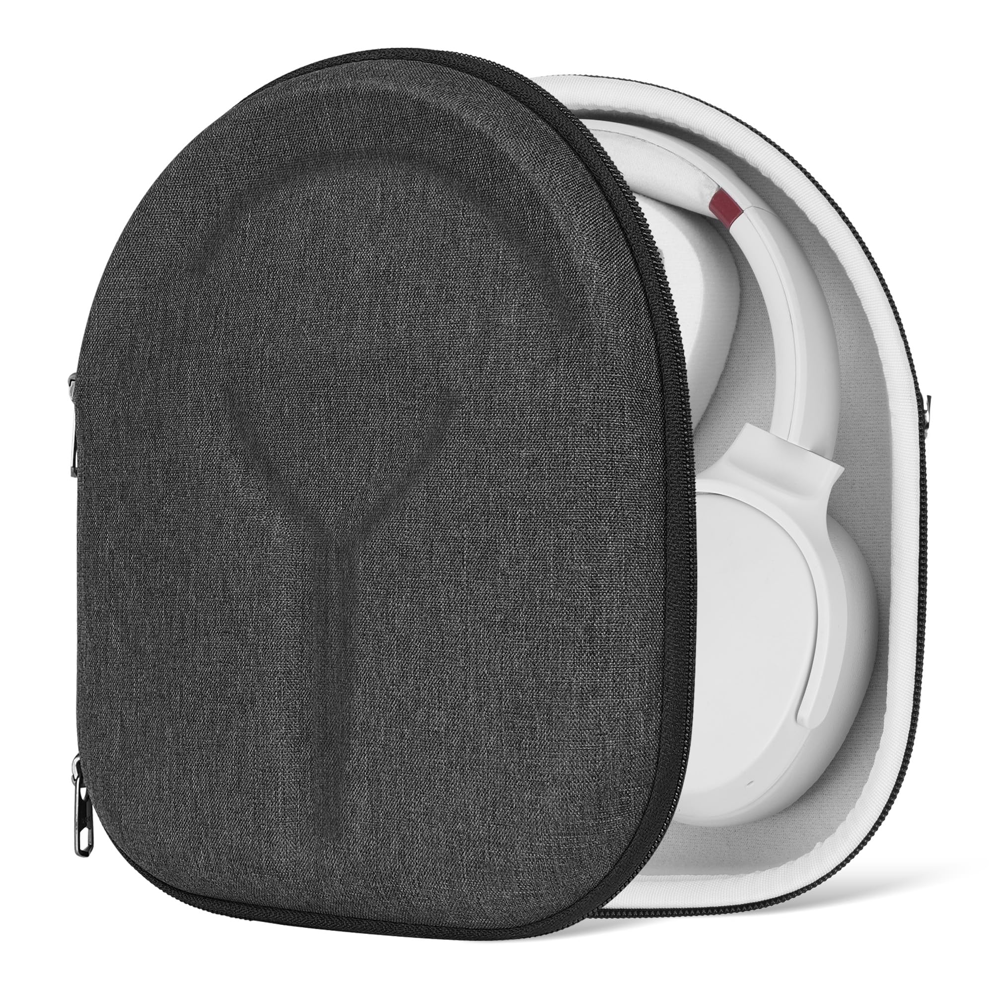 Geekria Shield Headphones Case Compatible with Skullcandy Crusher ANC 2/EVO, Bose QC Ultra II and More, Replacement Protective Hard Shell Travel Carrying Bag with Cable Storage (Dark Grey)