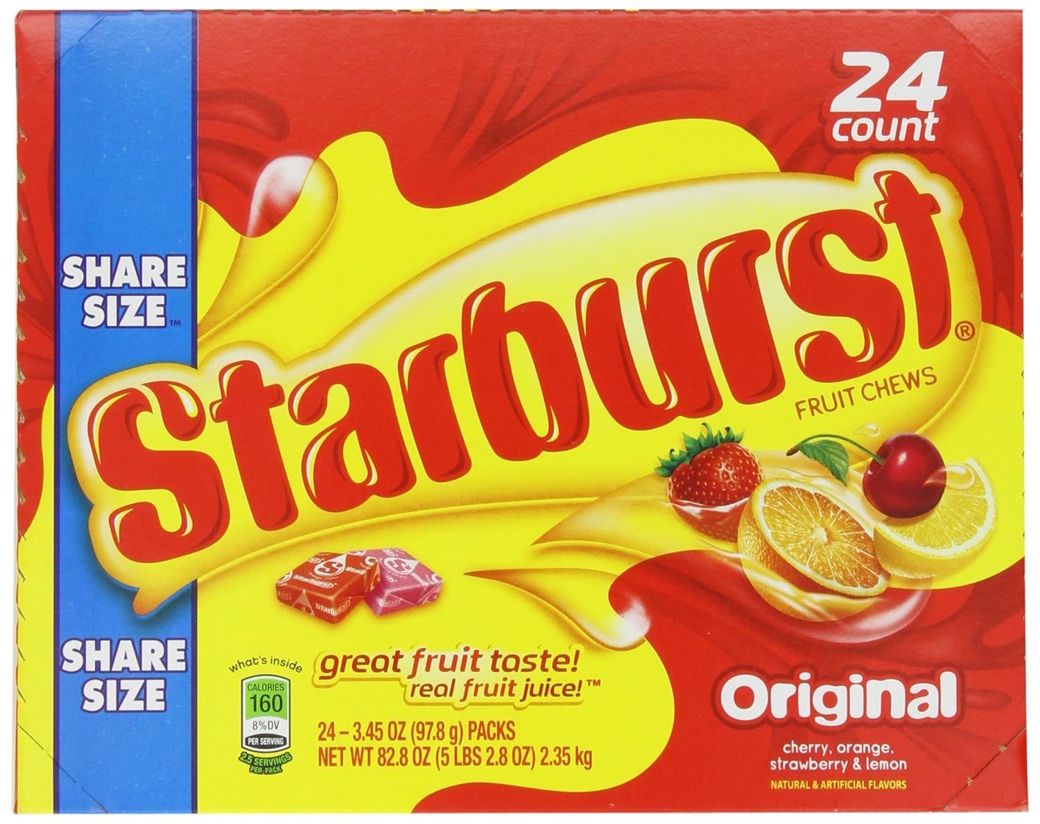 Starburst Original Fruit Chews Candy, 3.45 ounce 24 Share