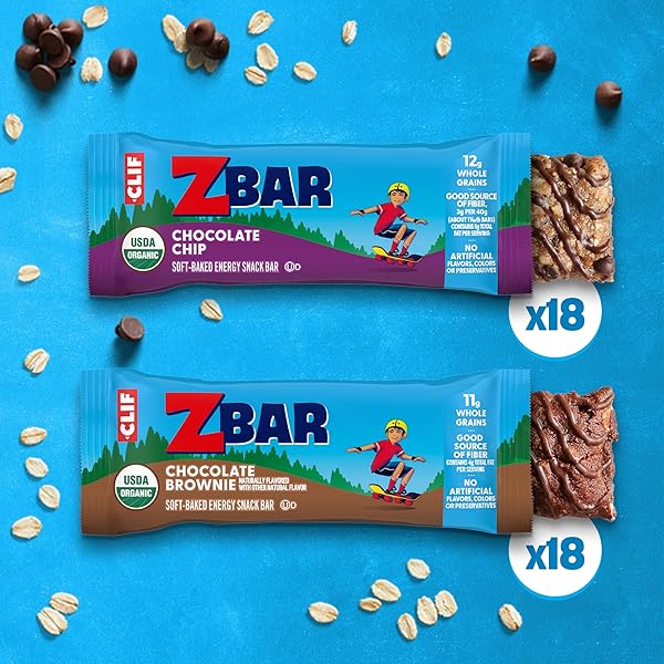 ZBAR – CHOCOLATE CHIP AND CHOCOLATE BROWNIE – VARIETY PACK – SOFT BAKED SNACK BARS – NON-GMO – 10-11G WHOLE GRAINS – USDA ORGANIC GRANOLA BARS (36 PACK)