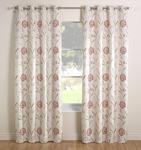 Julian Charles Santorini Lined Curtains Fabric Coral Amazon Co